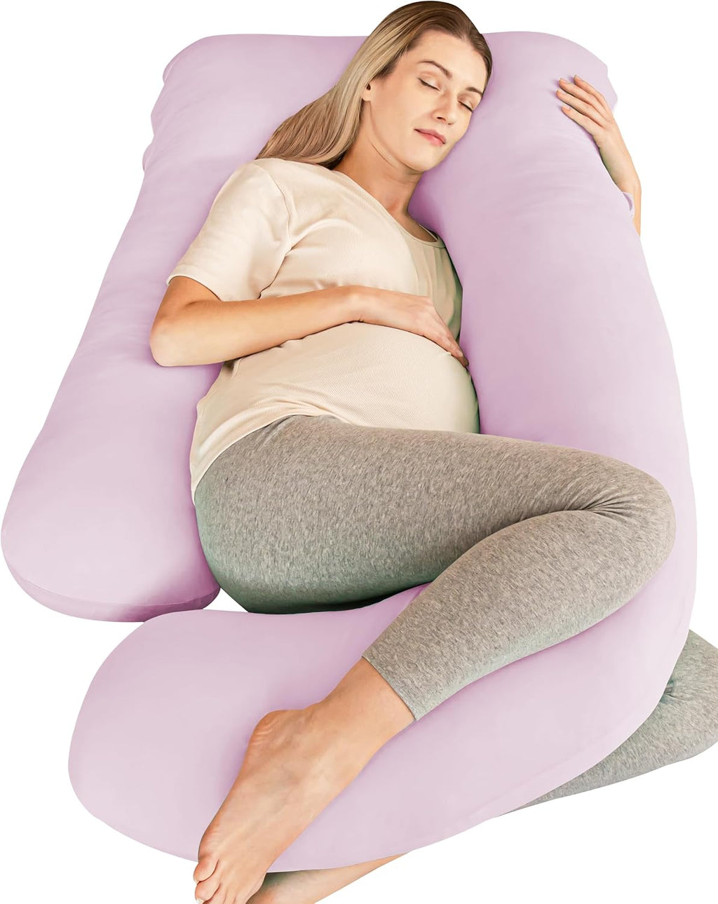 Cute Castle Cooling Cover Pregnancy Pillows, Soft U-Shape Maternity Pillow with Removable Cover - Full Body Pillows for Adults Sleeping…