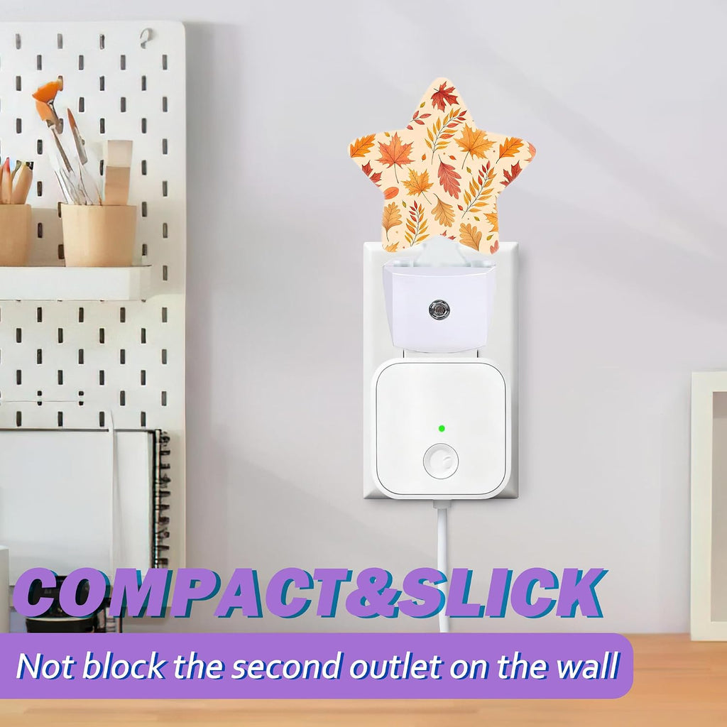 Night Lights Plug Into Wall Decorative, Fall Leaves Nightlights for Kids Bedroom, Autumn Maple Leaf Energy Efficient Dusk-to-Dawn Sensor…
