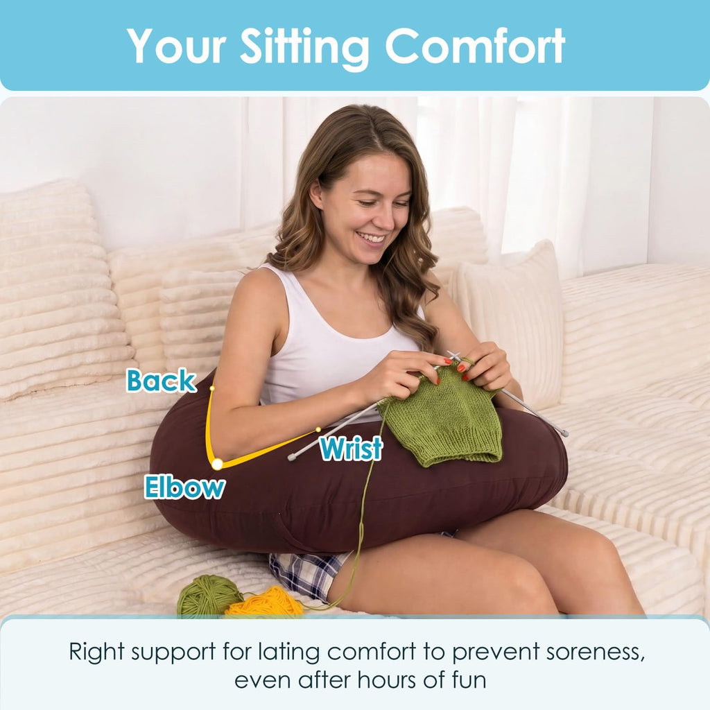 QUEEN ROSE Reading Pillow for Gaming, Lap Desk Pillow for Sitting in Bed or Sofa, Compact Arm Support Pillow for Reading, Playing or…