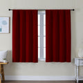 Simplebrand Ava Red Short Blackout Curtains for Bedroom 45 Inches Long 2 Panels Set, Solid Thermal Insulated, Energy Saving Window Treatmen…