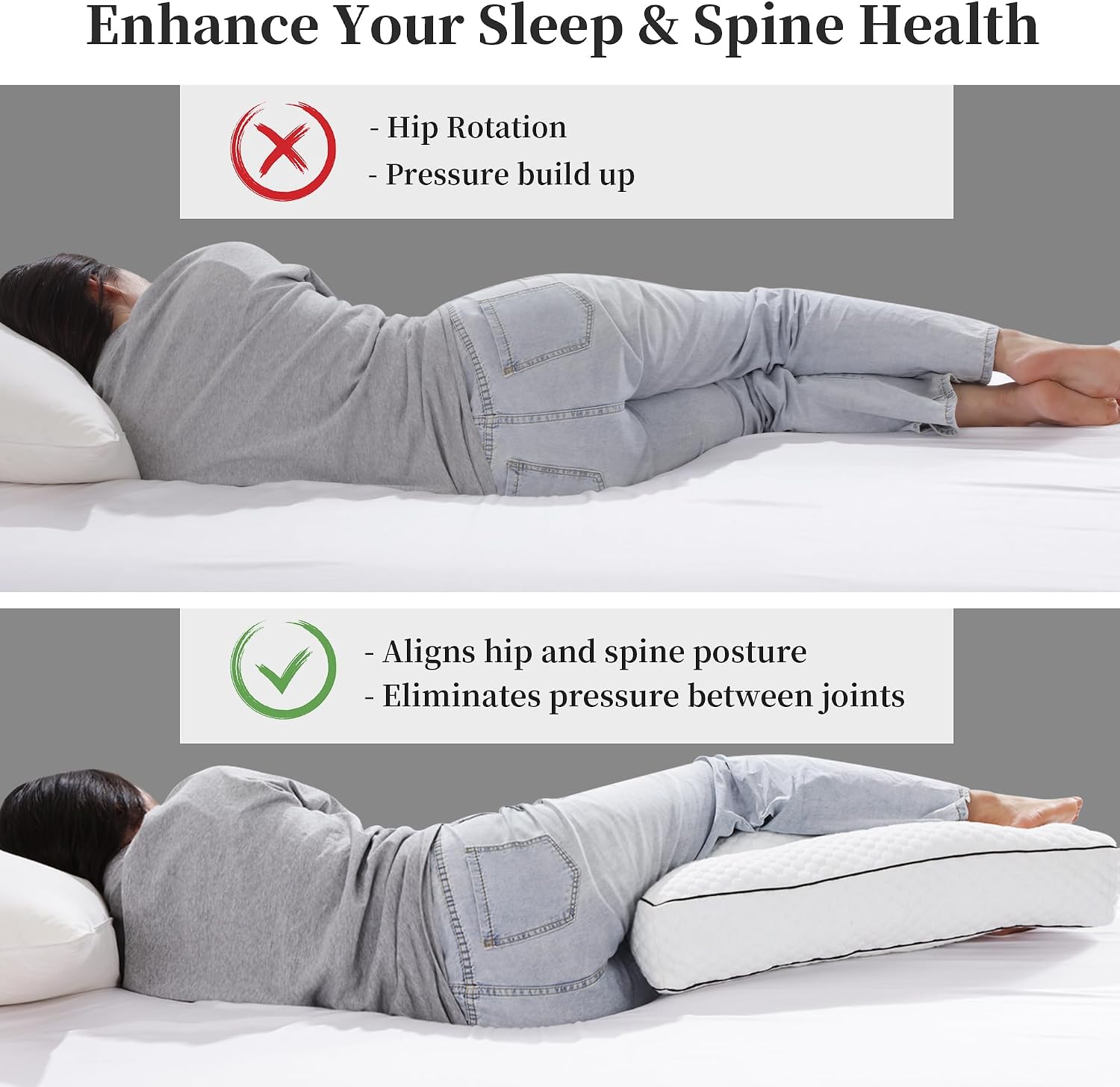 BALAPET Shredded Memory Foam Knee Pillow for Side Sleepers, Pillow Between Legs for Aligns Spine, Supportive Leg Pillow for Pregnancy…