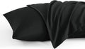 Ntbay Queen Pillow Cases Set, 2 Pack Brushed Microfiber 20x30 Inches, Soft, Wrinkle, Fade, Stain Resistant Black Pillow Cases with Envelope…
