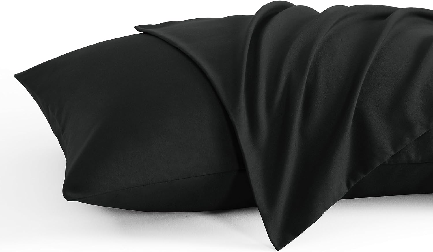 Ntbay Queen Pillow Cases Set, 2 Pack Brushed Microfiber 20x30 Inches, Soft, Wrinkle, Fade, Stain Resistant Black Pillow Cases with Envelope…