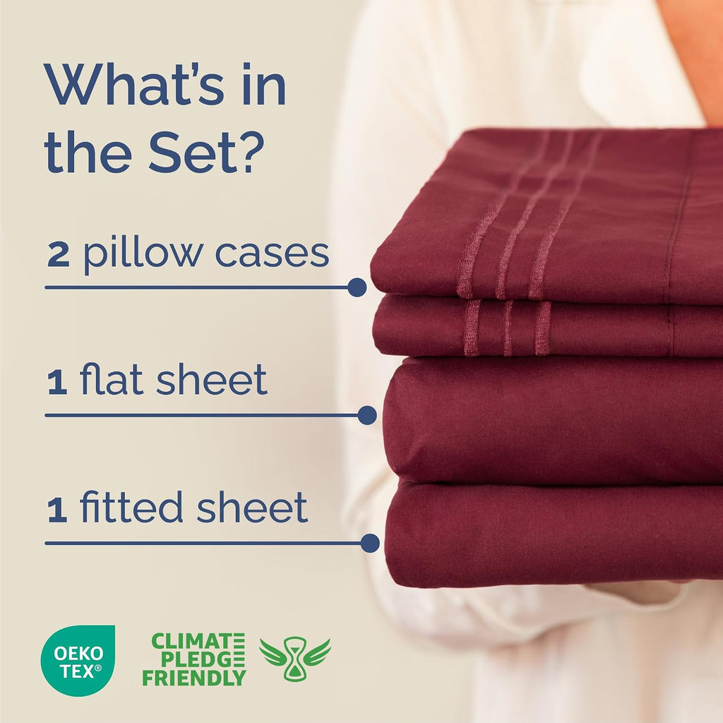Cal King Size 4 Piece Sheet Set - Comfy Breathable & Cooling Sheets - Hotel Luxury Bed Sheets for Women & Men - Deep Pockets, Easy-Fit…