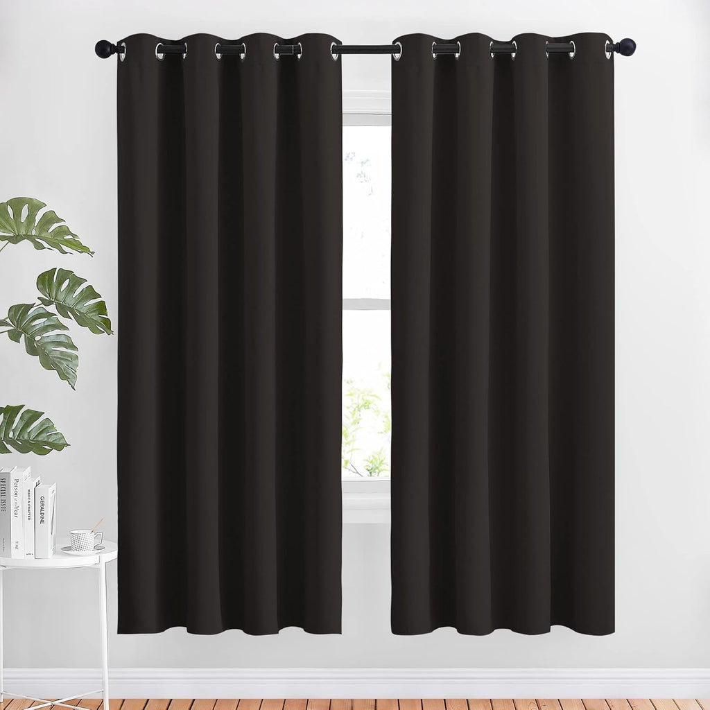 Nicetown Bedroom Blackout Curtains and Drapes - Energy Smart Thermal Insulated Solid Grommet Blackout Draperies for Living Room (2 Panels,…