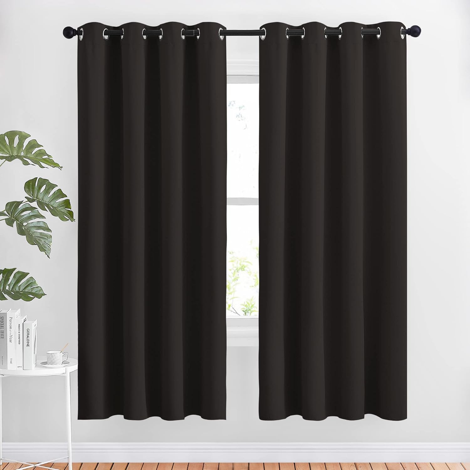 Nicetown Bedroom Blackout Curtains and Drapes - Energy Smart Thermal Insulated Solid Grommet Blackout Draperies for Living Room (2 Panels,…