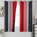 Estelartextiler Estelar Textiler Ombre Red and Black Curtains 63 Inch Length 2 Panels, 100% Blackout Curtains for Living Room, Grommet Ther…