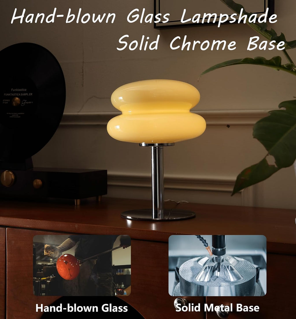 Glivpny Mushroom Lamp Table Lamp for Night Stands, Mid Century Modern Desk Lamps for Bedroom, Vintage Dimmable Bedside Small Cute Lamps…