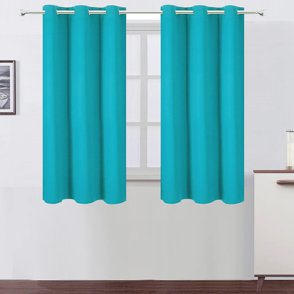 Lemomo Teal Blackout Curtains 34 x 54 Inch Length/Set of 2 Curtain Panels/Thermal Insulated Room Darkening Blackout Curtains for Bedroom 54…