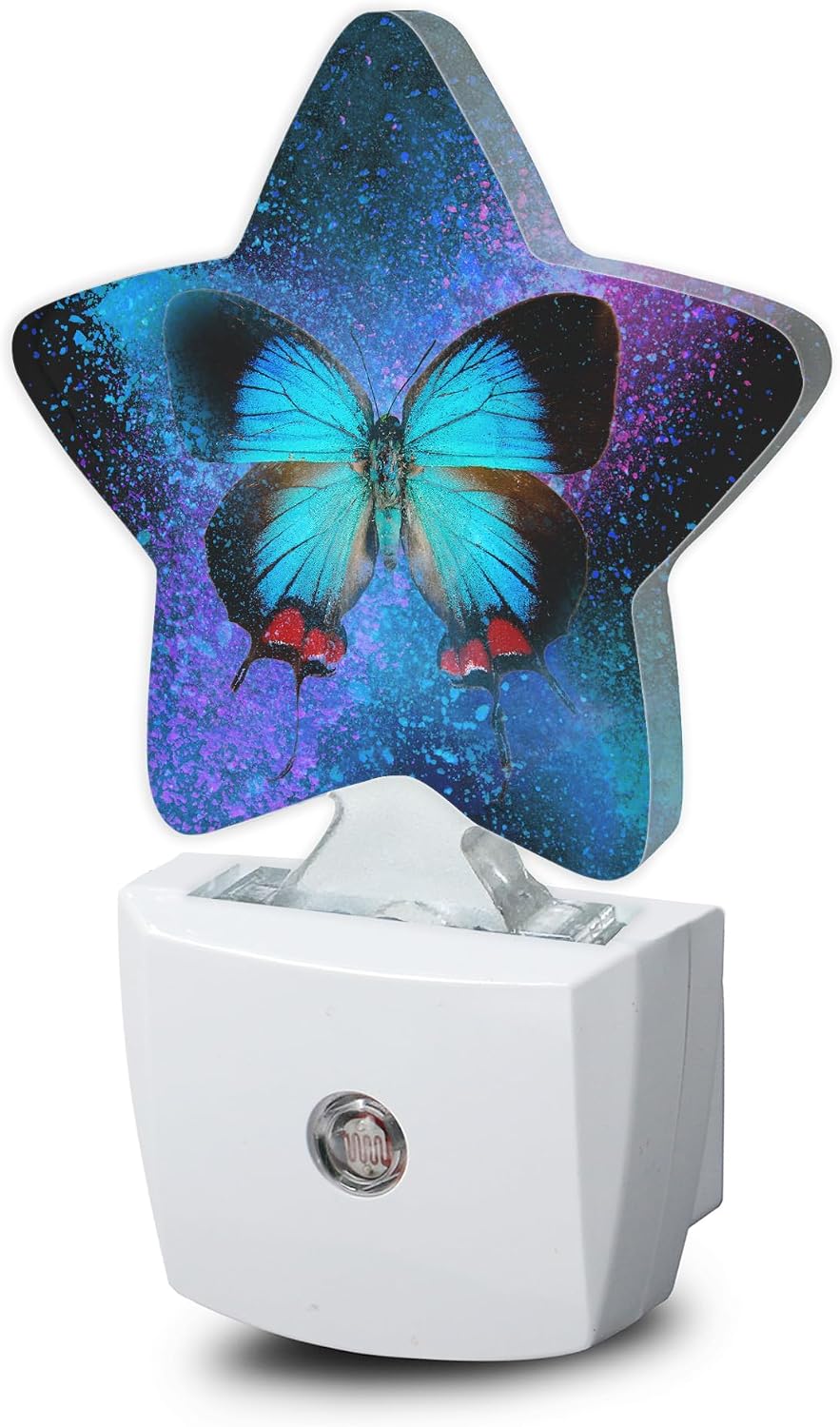 Blue Butterfly Night Light, Dusk to Dawn Smart Sensor Nightlight for Bedroom Bathroom Kitchen Hallway Stairs Hallway, Plug-in, Energy…