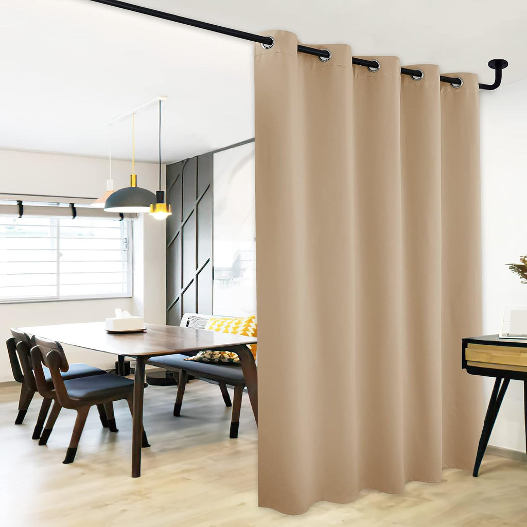 NICETOWN Sliding Door Blinds Window Treatment, Blackout Patio Door Curtain Panels, Privacy Thermal Drapes for Department (Biscotti Beige…