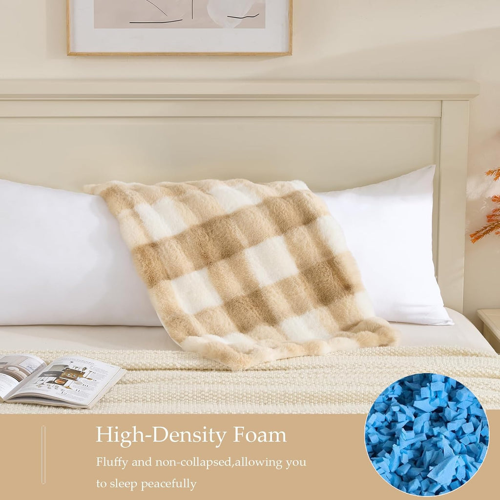 Animebody Luxury Shaggy Faux Fur Body Pillow, Fluffy Bed Pillow with Zipper Closure, Soft Decorative Plush Full Long Pillows, Fuzzy Hug Pillow…