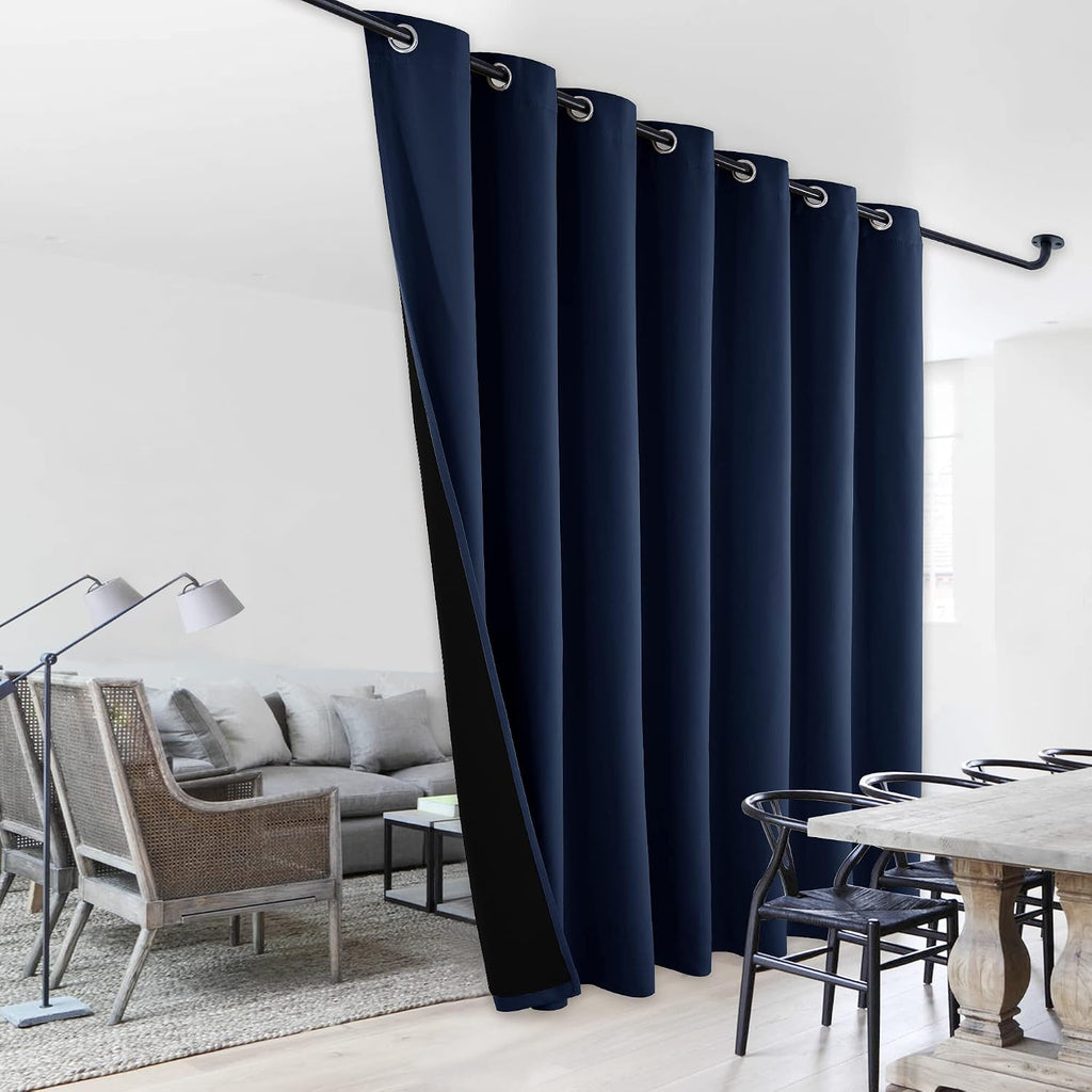 NICETOWN Sound Reducing Room Divider Curtains, 100% Blackout Patio Curtain, Wide Lined Drape, Keep Warm Drapery, Sliding Glass Door Panel…