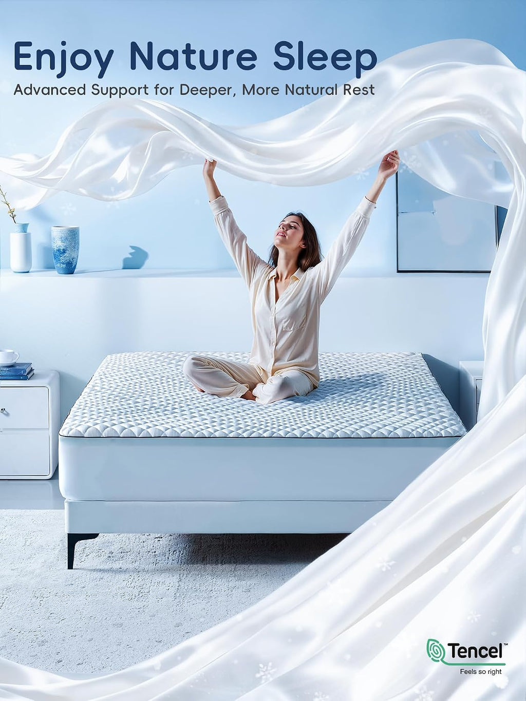 Masionbackyards Dual Layer Memory Foam Mattress Topper King, Gel Memory Foam and Cooling Pillow Top Mattress Pad Cover for Pressure Relief a…