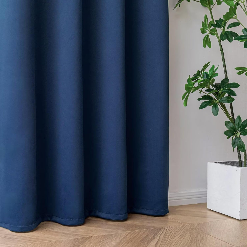 Igemaeve Blackout Curtains for Bedroom 1 Panel, Custom Curtains Thermal Insulated Navy Blue, Rod Pocket Room Darkening Drapes for Living Ro…