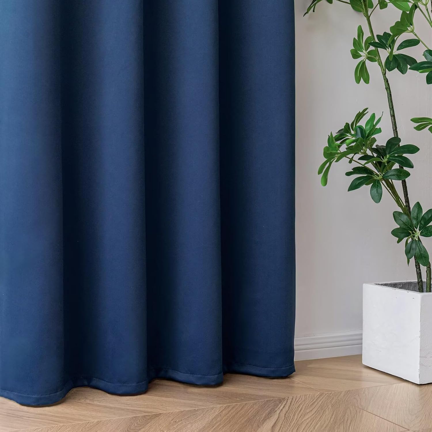 Igemaeve Blackout Curtains for Bedroom 1 Panel, Custom Curtains Thermal Insulated Navy Blue, Rod Pocket Room Darkening Drapes for Living Ro…