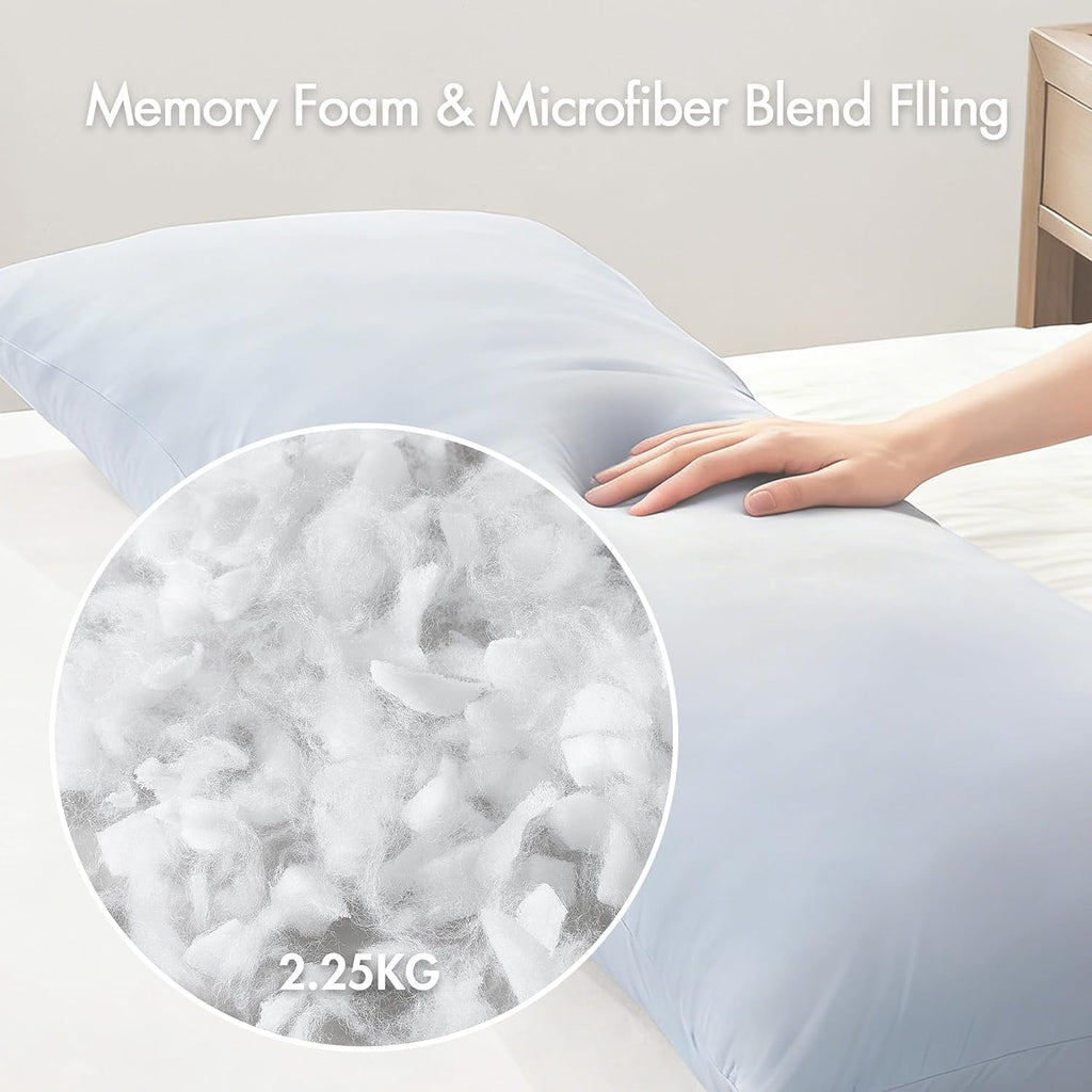 Madisonpark Madison Park Cooling Body Pillow for Side Sleepers & Hot Sleepers, 20"x54" Full Body Pillow with Memory Foam Fill, Pregnancy &…