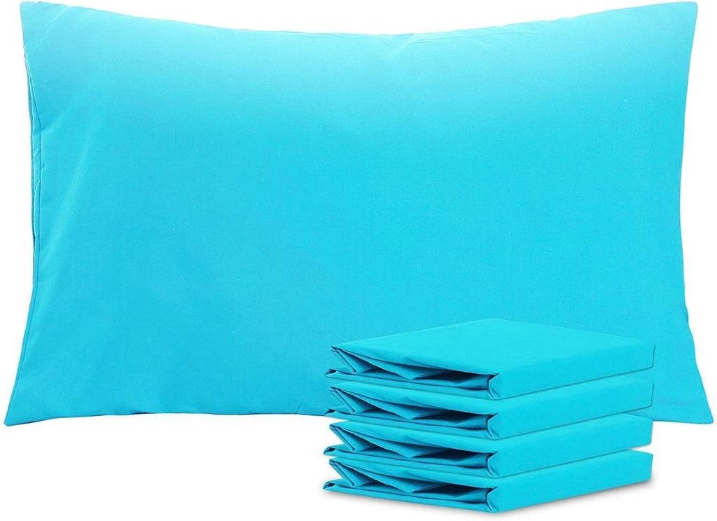 Ntbay Queen Pillowcase Set - 4 Pack Brushed Microfiber 20x30 Pillowcases - Soft, Wrinkle-Free, Fade-Resistant, Stain-Resistant, Blue Pillow…