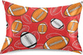 Sports Football Red Pillow Covers Silk Pillowcase for Hair and Skin Breathable Silky Soft Satin Pillowcase Queen Size Pillow Case for…