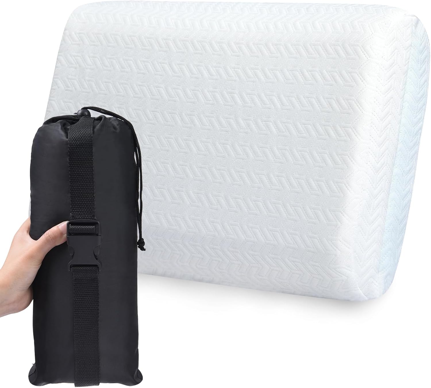 Vekkia Travel Pillow, Camping Pillow with Washable Cover, Portable Memory Foam Pillow, Ergonomic Supportive Pillow with Carry Bag, Ideal…