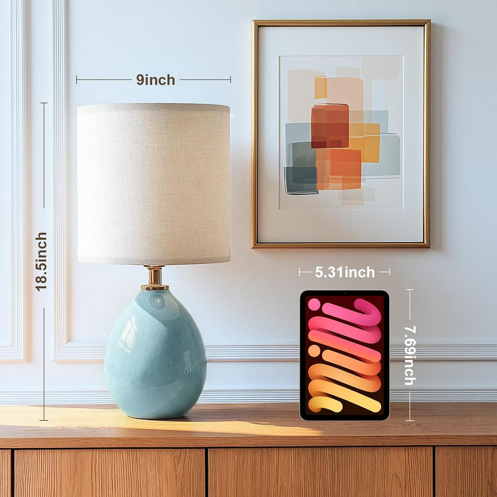Dawnwake 18.5" Table Lamp Set of 2 for Living Room Bedroom, Bedside Lamps for Night Stands, Desk Nightstand Lamp Dimmable, Modern Linen…