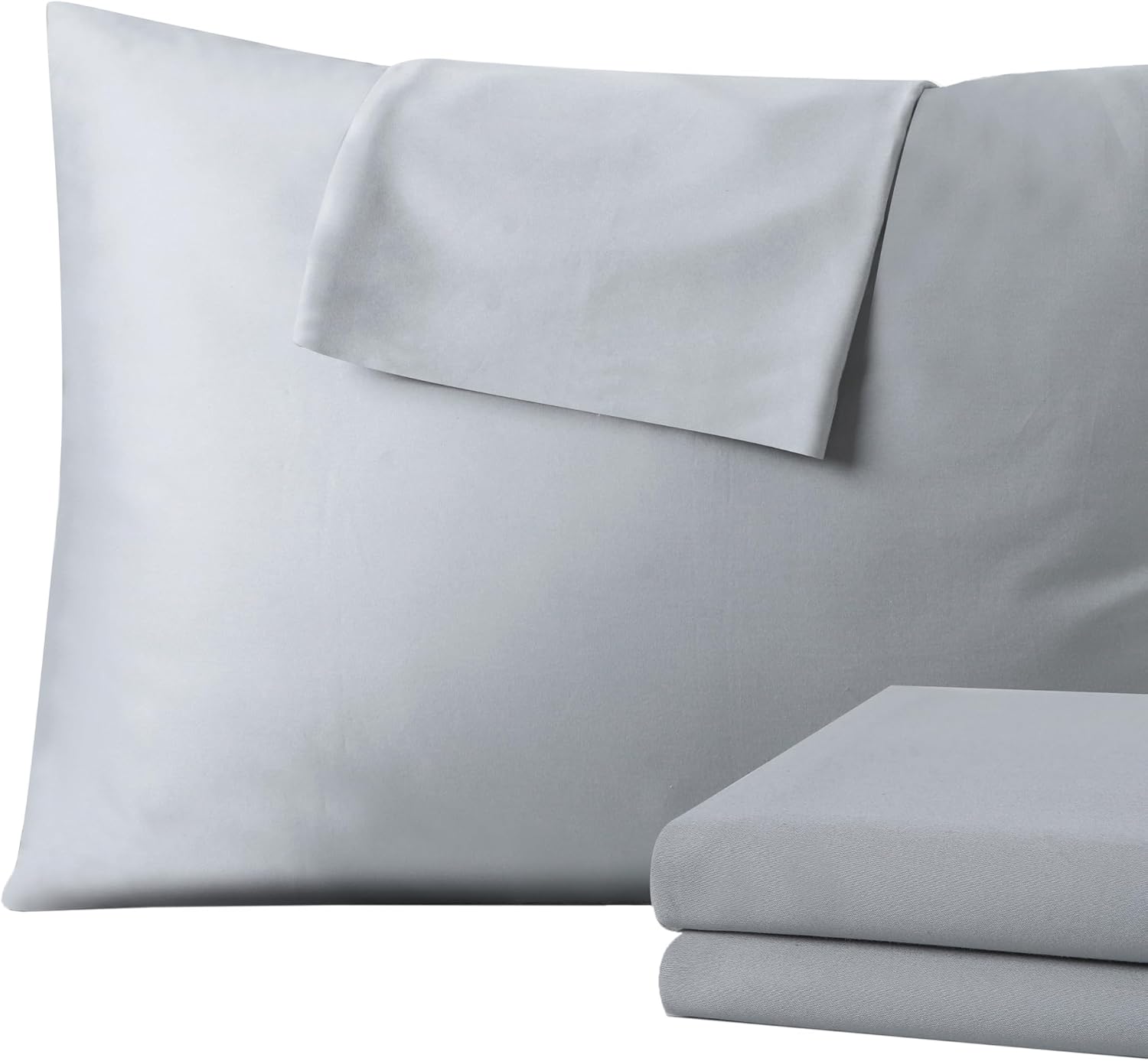 ShunjieHome Pillow Protector Queen Size 100% Egyptian Cotton Pillow Covers, 400 Thread Count Sateen Weave Cooling Pillow Cases with Zipper…