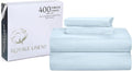 Royalelinens ROYALE LINENS 400 Thread Count 100% American Grown Cotton 4 Piece Sateen King Sheet Set - 1 Fitted Sheet, 1 Flat Sheet, 2 Pill…