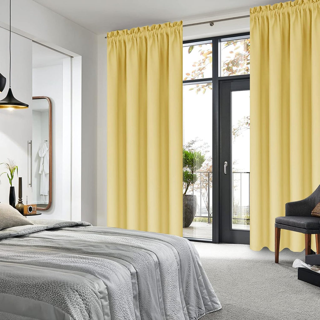 Dwcn Blackout Curtains for Bedroom – Rod Pocket Thermal Insulated Noise Reducing Noise Reducing Drapes for Living Room, W 42 x L 45 Inch, 2…