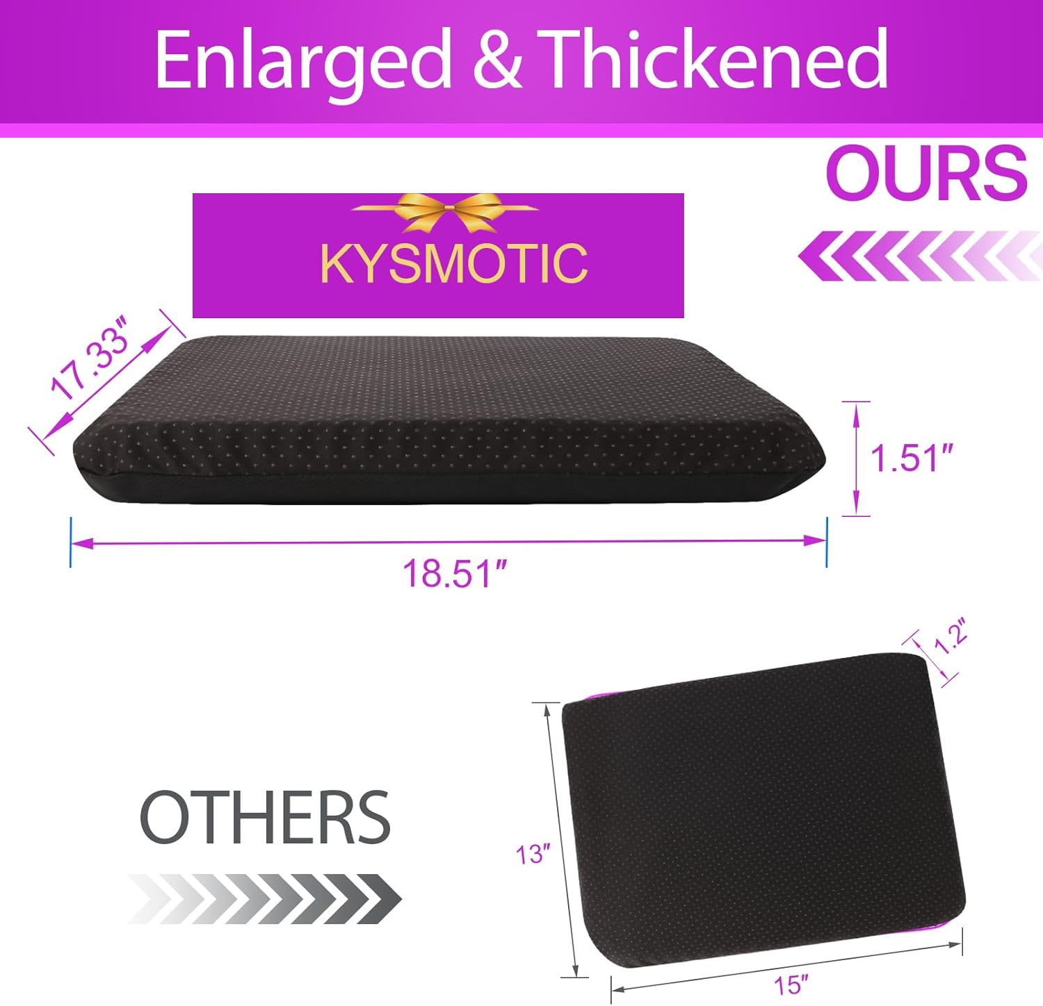 KYSMOTIC Gel Seat Cushion for Long Sitting (Large & Thick), Soft & Breathable, Gel Cushion for Wheelchair, Gel Chair Cushion for Hip…