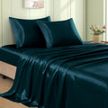 VACVELT 3pcs Dark Teal Satin Sheets Twin XL Size Bed Set, 15 Inch Deep Pocket Silky Satin Sheet Set, Soft Satin Bedding Set Cooling &…