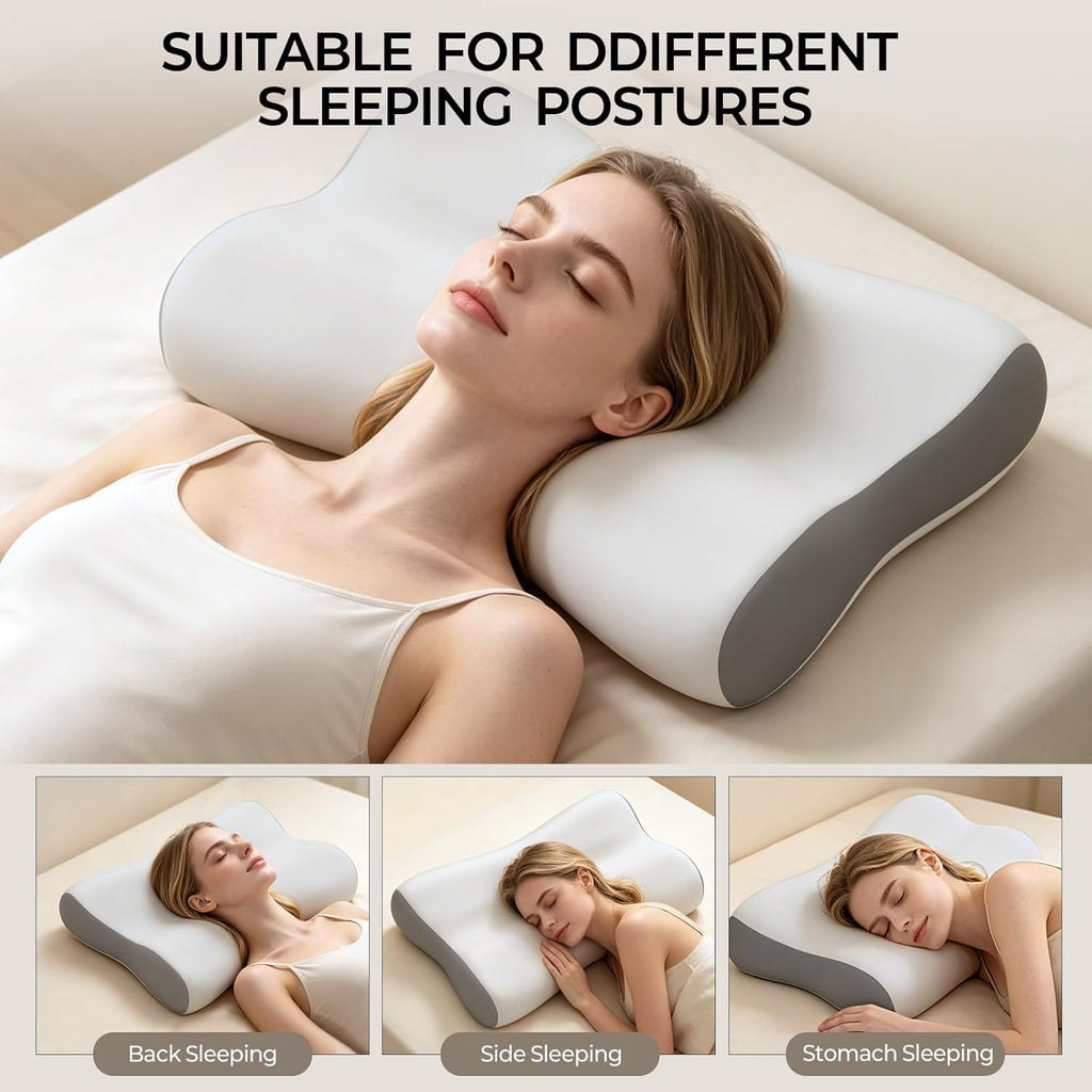 Polovo Cervical Neck Pillow for - Ergonomic Side Sleeper Pillow for Deep Sleep, Contour Memory Foam Pillows for Sleeping Bed Pillow for Sid…