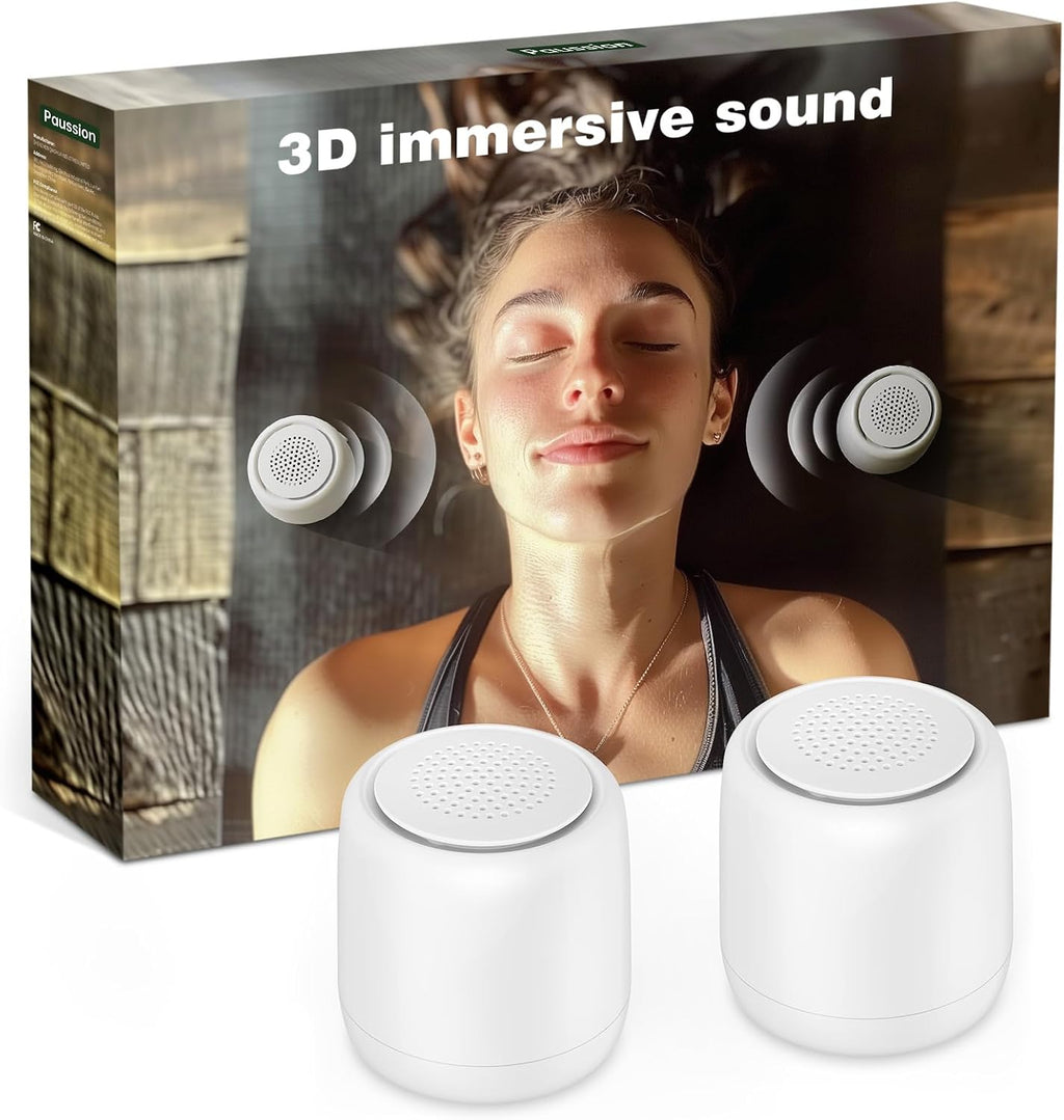 Paussion 2-Pack Sync Stereo, Paussion Portable Mini Noise White Sleep Sound Machine for Adults Kids Baby 25 Soothing Songs, Auto Timer, Per…
