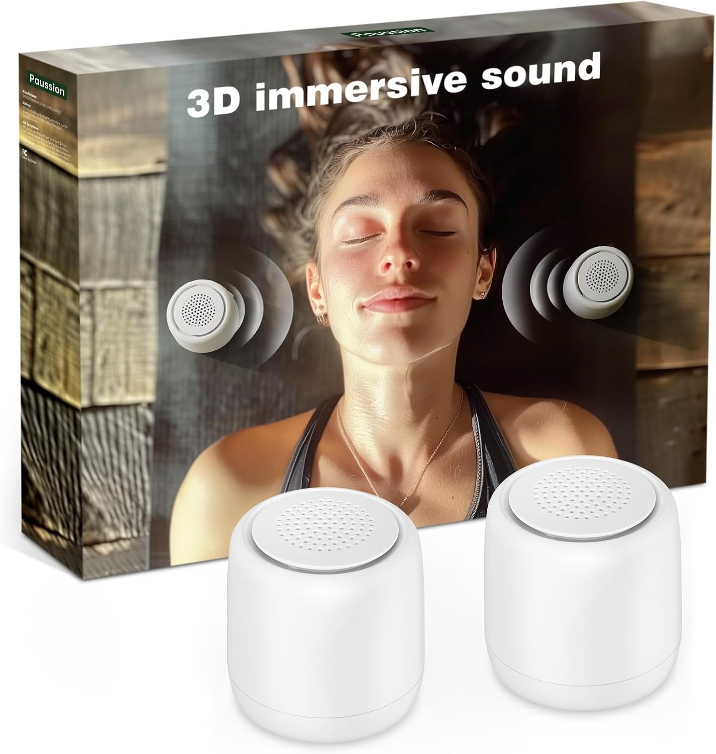 Paussion 2-Pack Sync Stereo, Paussion Portable Mini Noise White Sleep Sound Machine for Adults Kids Baby 25 Soothing Songs, Auto Timer, Per…