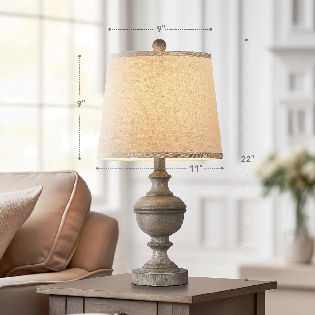 PARTPHONER Retro Table Lamps Set of 2, Bedside Lamp for Bedroom Rustic Farmhouse Table Lamps for Living Room, Vintage Nightstand Lamps…