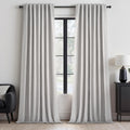 Topfinel Grey Beige Extra Long 132 Inch 100% Blackout Curtains for Livingroom Neutral Modern Linen Blend Curtain Drapes Sound Proof Drapes…