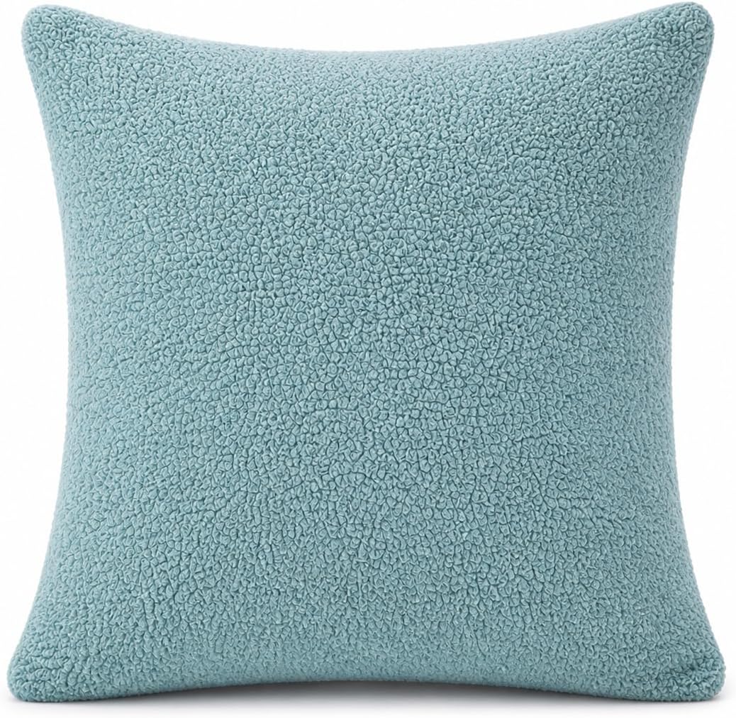 Reafort Sherpa Euro Sham Pillow Cover 26x26 Inch, Ultra Soft Plush Fluffy Decorative Throw Pillow Case with Hidden Zipper, Cozy Cushion…