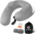 Patented Design Inflatable Travel Neck Pillow – Airplane Neck Pillow with 360° Head & Neck Support, Soft Washable Velvet Cover, Compact…