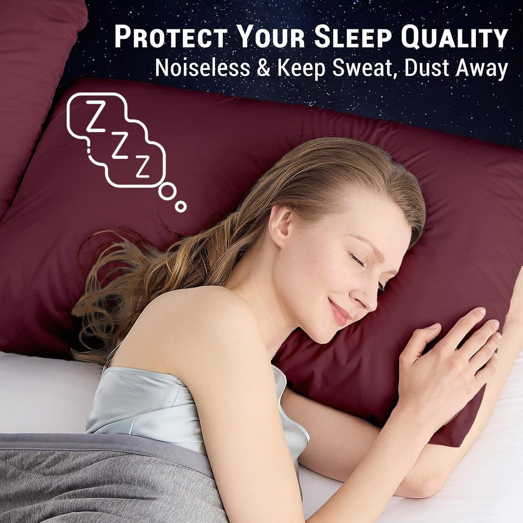 Gogreen Bamboo Rayon Waterproof Pillow Protector, Breathable Pillow Cover, Cooling Pillow Case Protector with Zipper, Super Soft Pillow Cas…