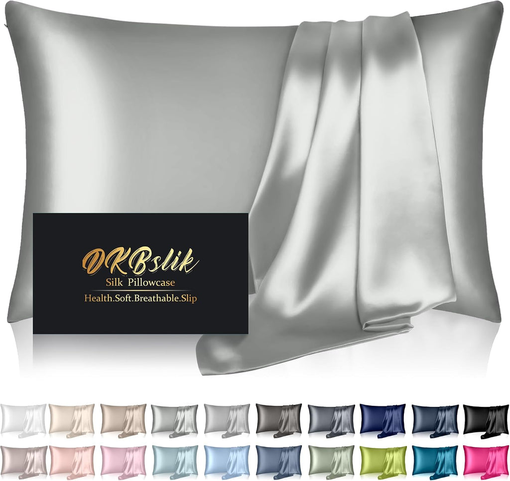 Home Mulberry Silk Pillow Cases King Size, Silk Pillowcase for Hair and Skin, Both Sides Natural Silk Satin Pillowcase for Sleeping Women w…