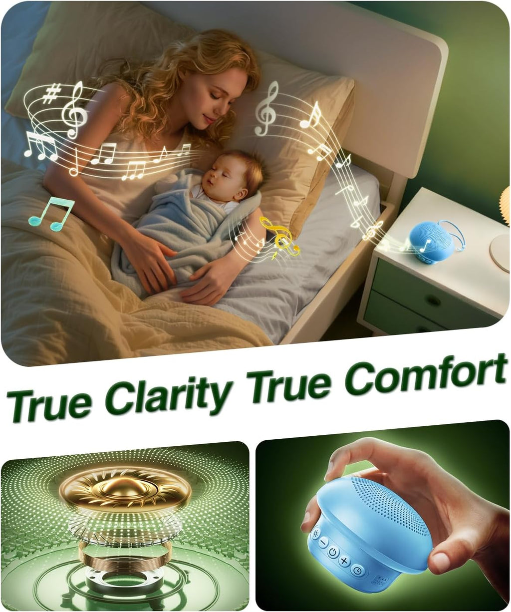 Qobayleo Portable White Noise Sound Machine for Baby, Kids & Adults, 20 Non-Looping Sounds, 48H Playtime, 30 Level Volume, Memory, 3…