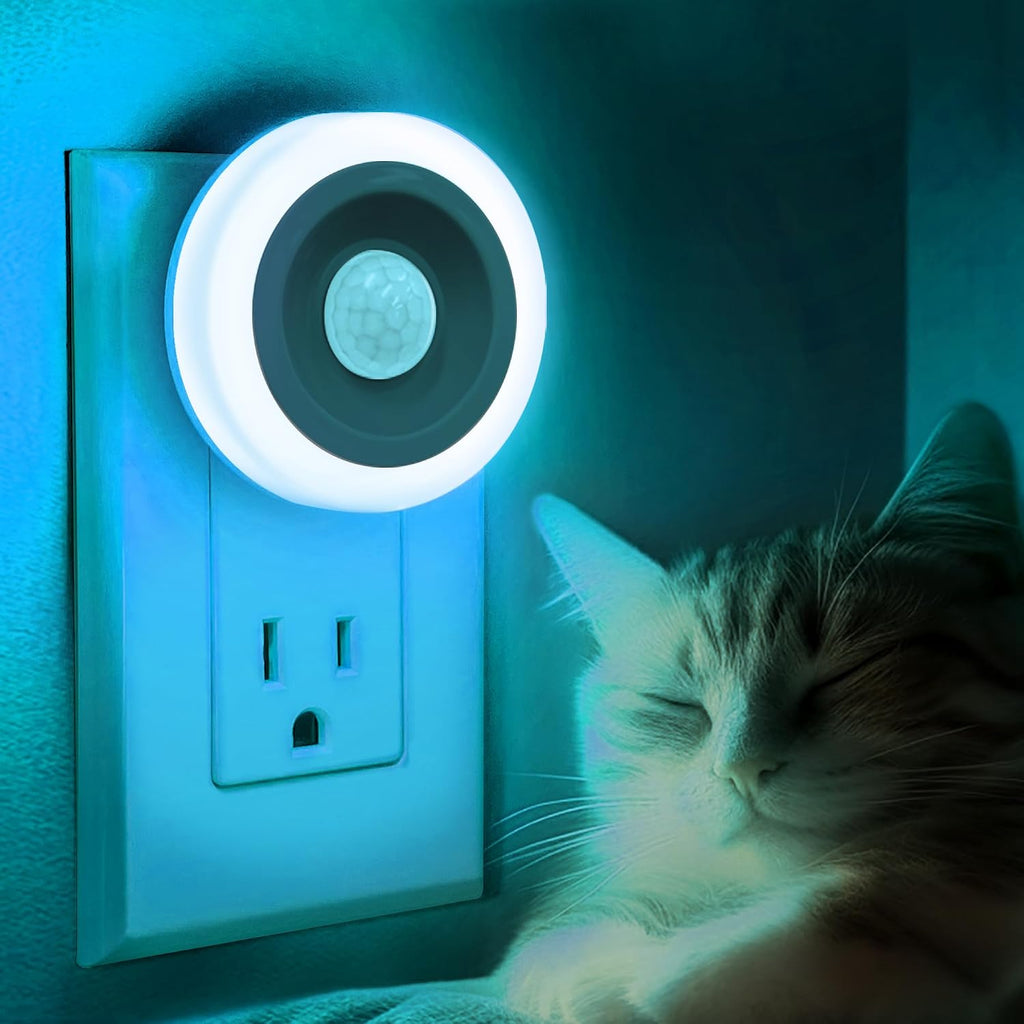 Briignite Motion Sensor Night Light Azure Blue, 2 Pack Night Lights Plug into Wall, Auto On/Off Motion Activation Nightlight…