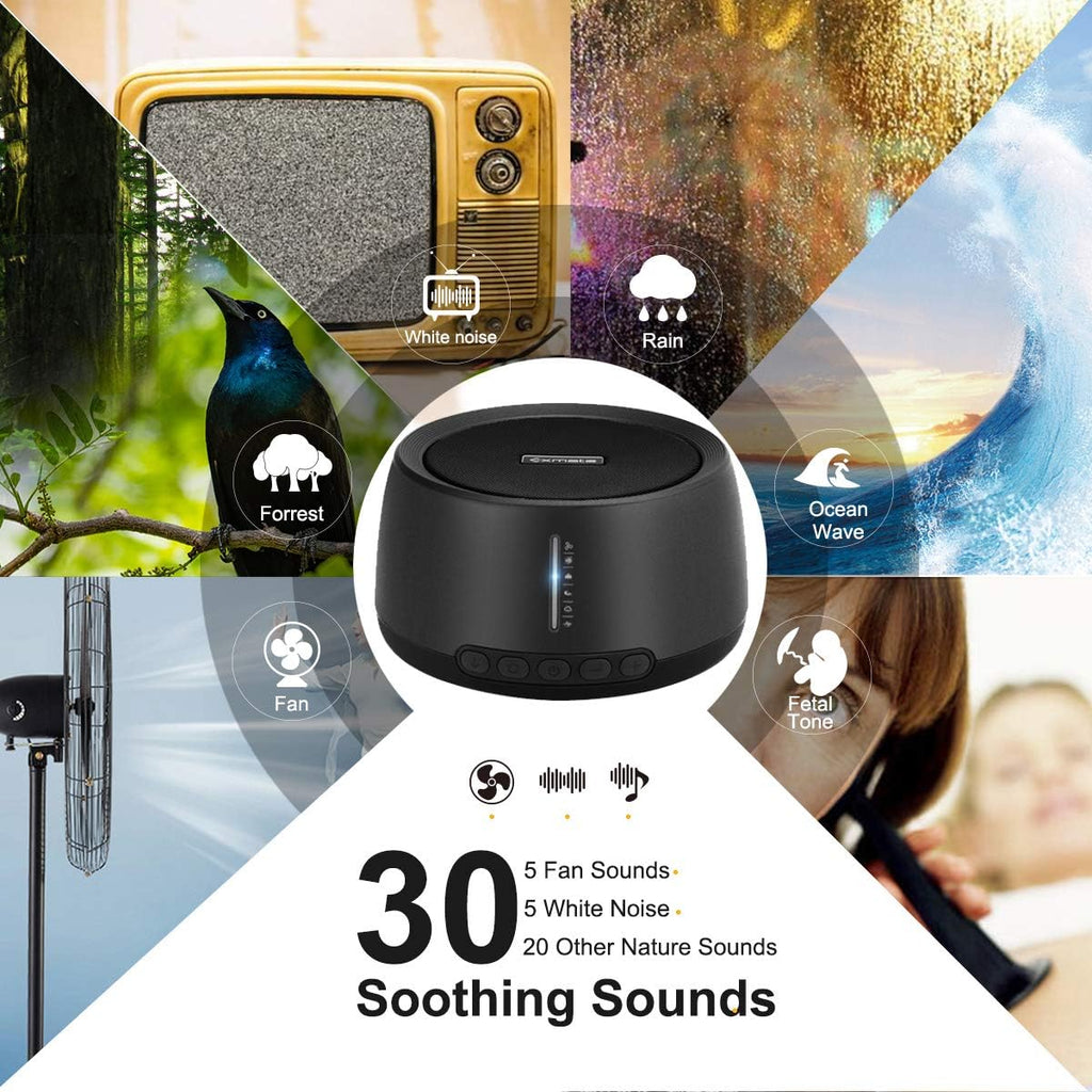 Exmate Sound Machine for Office Privacy, White Noise Machine for Sleeping Adults with 30 Non-Looping HiFi Soothing Sound, Memory Function a…