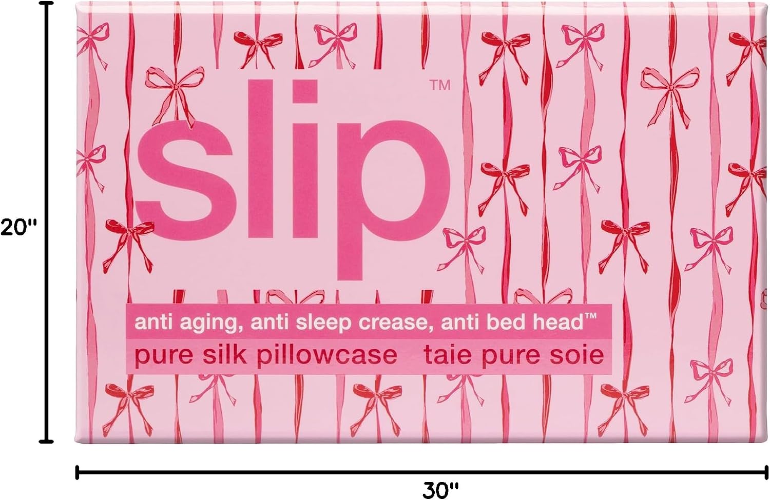 slip Queen Silk Pillowcase – Strawberry Cupcake Limited Edition with Piping – Anti-Frizz, Anti-Crease, Anti-BedHead – 100% Pure Mulberry…