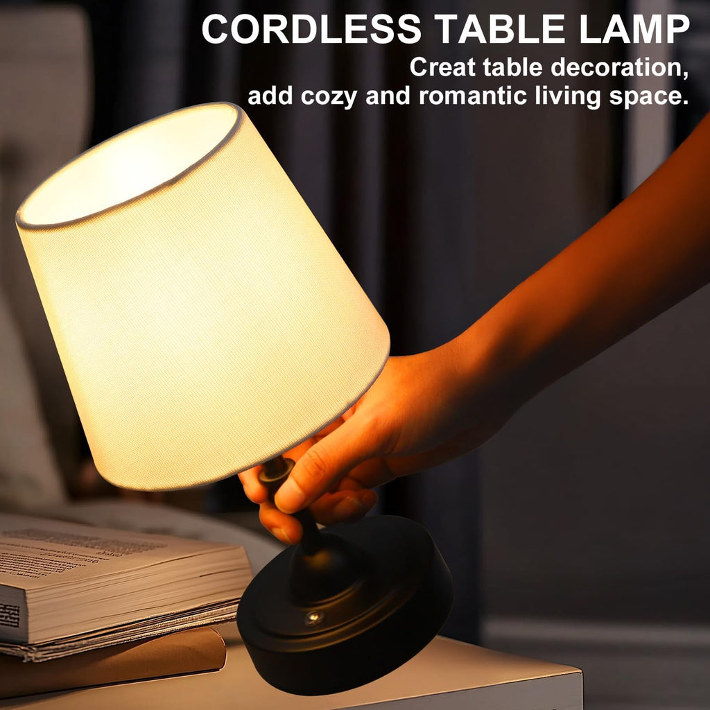 Swinerton Portable Cordless Table Lamp, 5000mAh Rechargeable Battery Operated Bedside Lamps, 3-Level Dimmable Nightstand Lamp, Wireless…