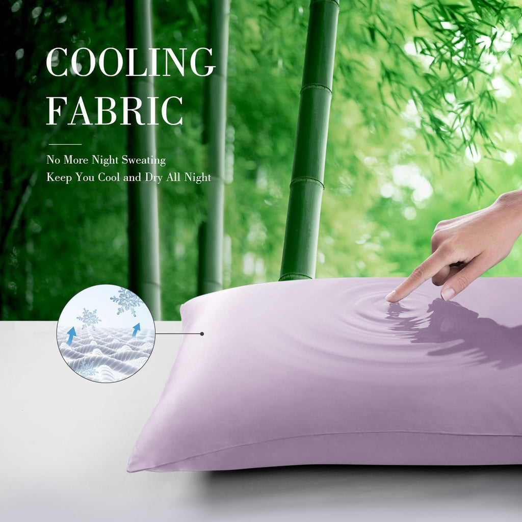 WishSmile Body Cooling Pillowcase Long Pillow Case Breathable Cool Silky Soft Rayon Derived from Bamboo Fabric, Hair and Skin Friendly, Light…