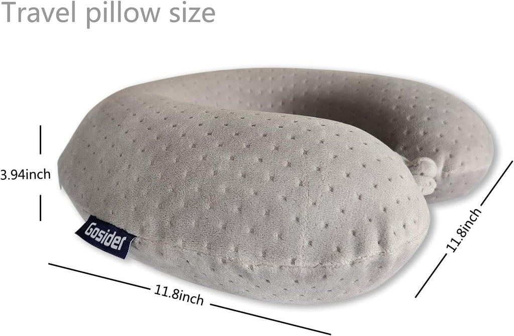Gosider Memory Foam Travel Pillow, Comfortable Travel Neck Pillow U Shape, Support Neck and Head to Relieve Fatigue, Portable Neck Pillow S…