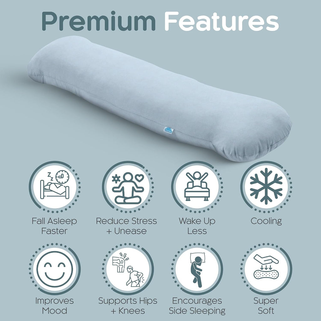 Weighted Body Pillow 8lbs - Weighted Pillow for Deeper Sleep (48" x 14") - Cooling Body Pillows for Adults, Side Sleeper Body Pillows…