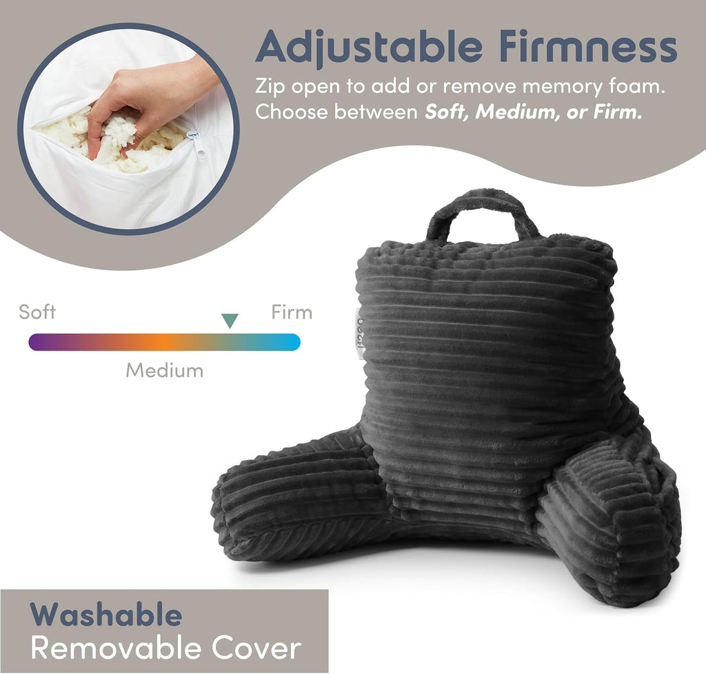 Nestl Reading Pillow for Kids & Teens with Shredded Memory Foam, Luxe Cut Plush Backrest Pillows for Reading and Gaming, for use on…