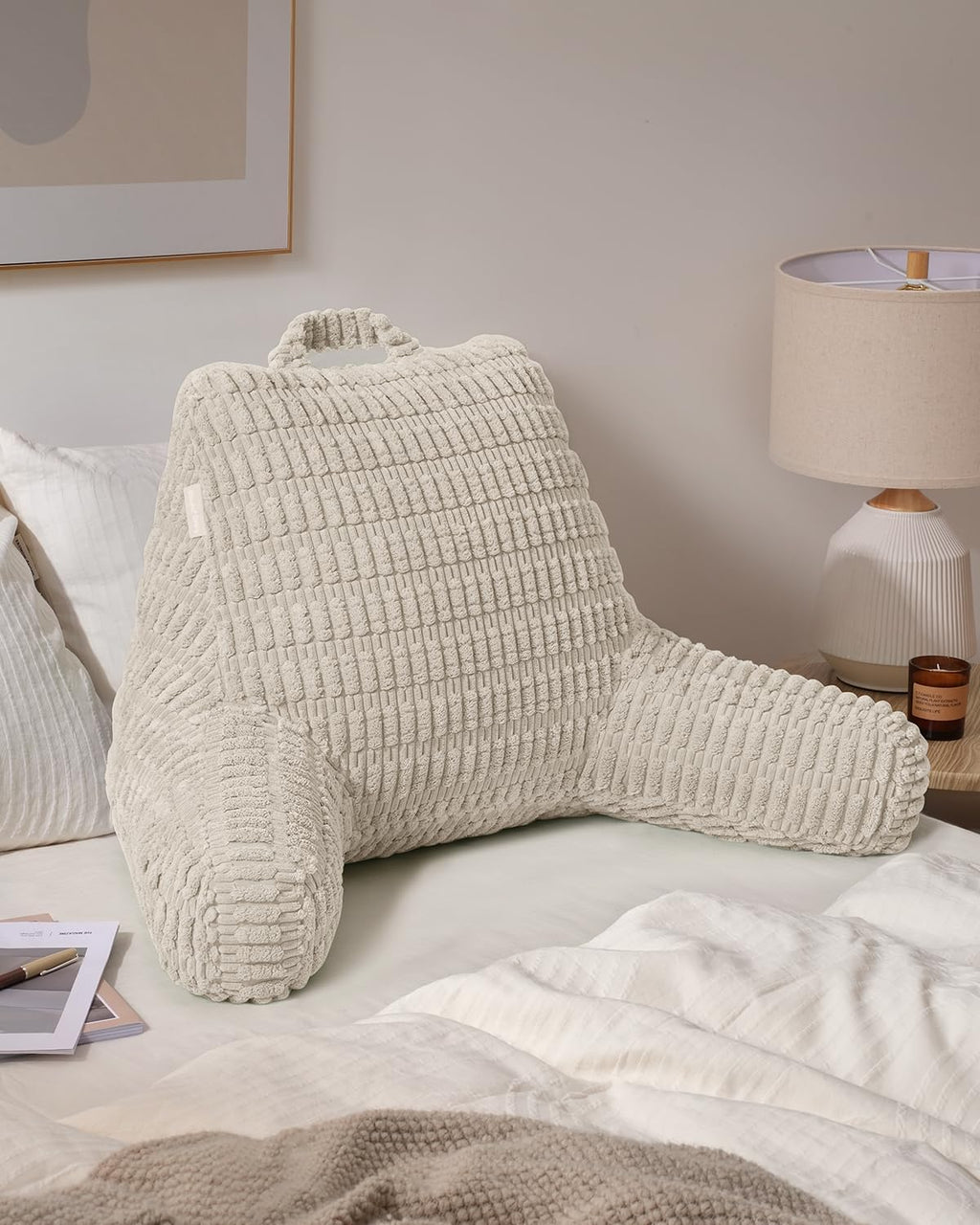 BlissfulDiary Blissful Diary Reading Pillow, Large Backrest Pillow with Shredded Memory Foam for Adult & Children, Designed for Bed and Cou…