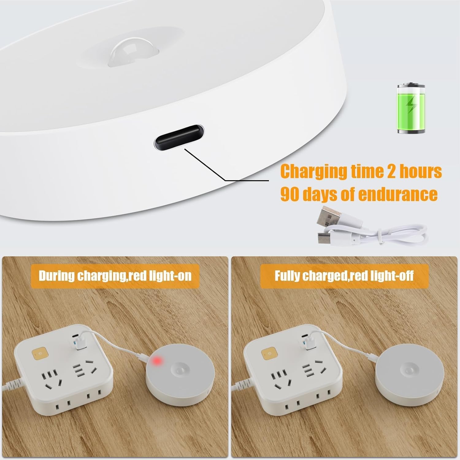 3 Pack Motion Sensor Light Indoor, Upgraded 14 LEDs Night Light USB Rechargeable, 3 Light Modes & Long Last Battery, Cordless Magnetic…